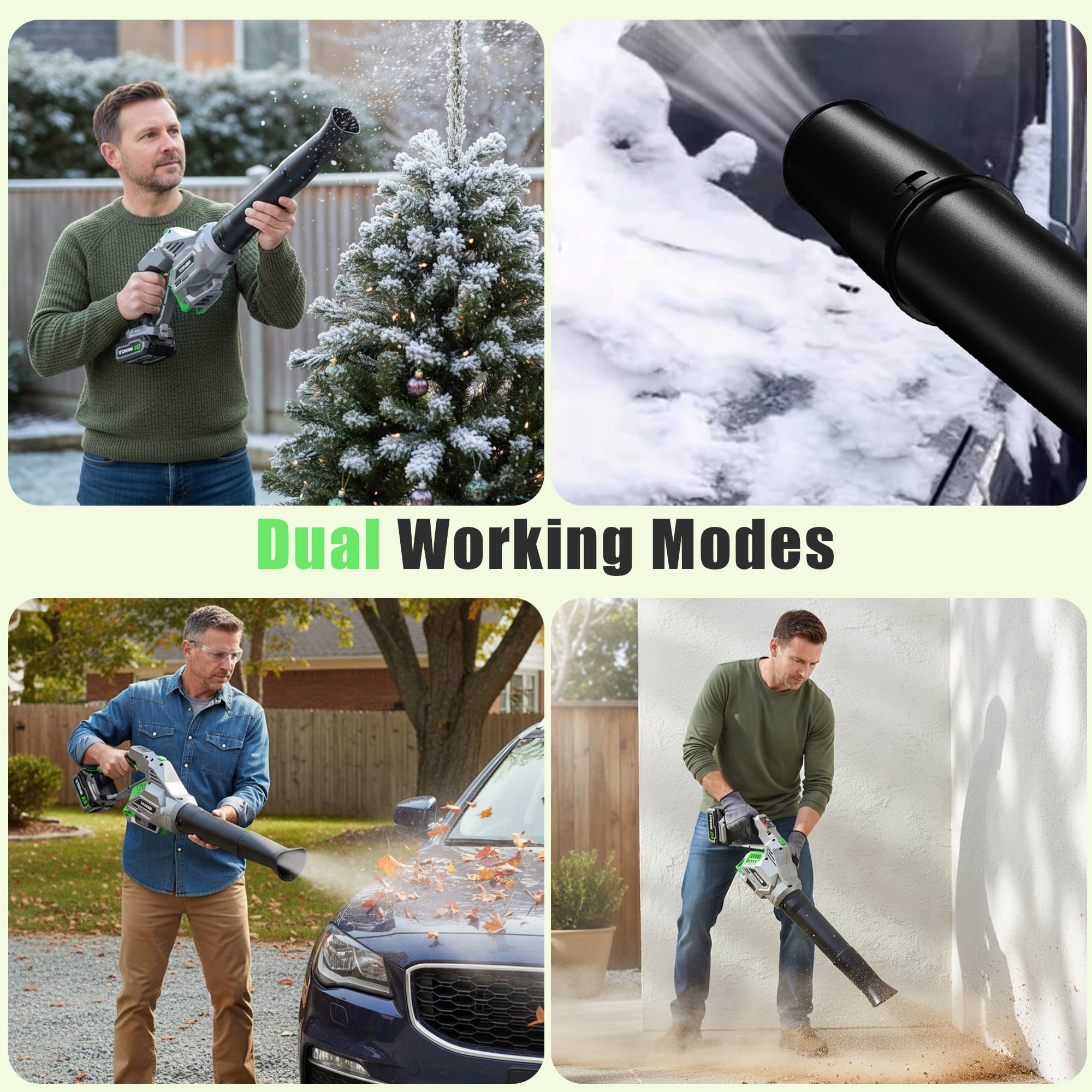 Electric Leaf Blower Cordless, 900,000 RPM, 2 x 4.0Ah Batteries & Charger, Handheld Leaf Blowers for Lawn Care, 5 Speed Mode, Portable Lightweight Grass Blower for Yard, Patio & Outdoor Use (Gray)