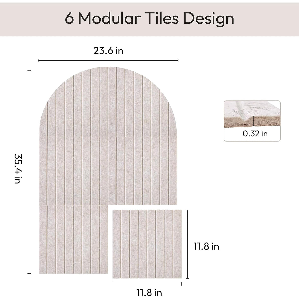 Felt Bulletin Board Arched 36"x24" with LED String Lights, Self Adhesive Pin Board Wall Decor with Push Pins, Gray.