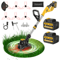 AOVOX 14" Brushless String Trimmer, 2-in-1 Weed Wacker, 2×20V 4.0Ah Batteries With 3 Cutting Modes