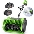Electric Cordless Snow Shovel, 2X 4.0Ah/ 21V Battery | Snow Blower with Directional Plate & Adjustable Front Handle for Driveway Sidewalk, Steps, Patio (Charger Included)