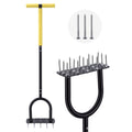 AOVOX Lawn Aerator Manual Grass Aeration Tool with Spare Spikes for Backyard Soil Loosening.