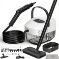 Powerful Steam Cleaner – 15s Heat-Up 2500W Handheld Steamer with 3-Level Adjustable Handle 1.6L Tank & 16 Accessories – Portable Steamer for Home, Car, Grease, Grout, Tile & Upholstery