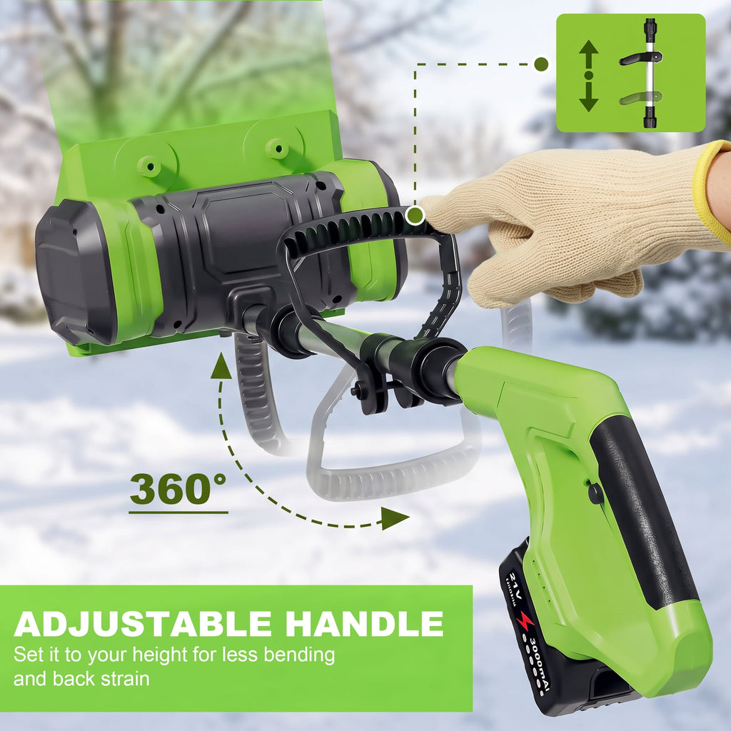 Electric Cordless Snow Shovel, 2X 4.0Ah/ 21V Battery | Snow Blower with Directional Plate & Adjustable Front Handle for Driveway Sidewalk, Steps, Patio (Charger Included)