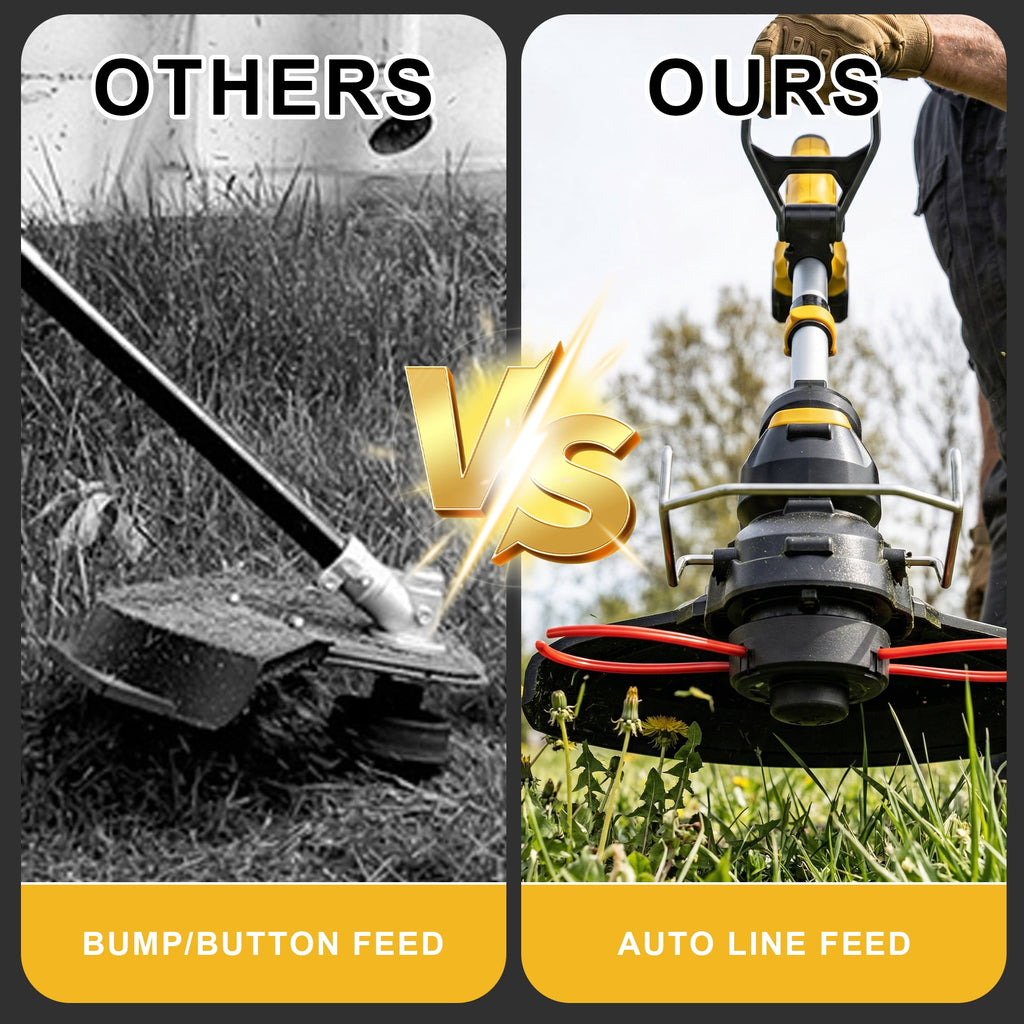 AOVOX 14" Brushless String Trimmer, 2-in-1 Weed Wacker, 2×20V 4.0Ah Batteries With 3 Cutting Modes